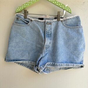 Y2K Cut Off Light Blue Denim Women's Shorts
